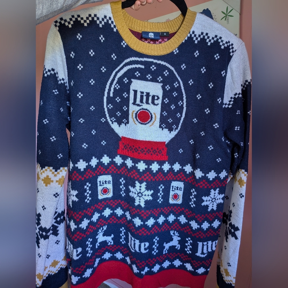 Lite Men's Crewneck Sweater - Black and White